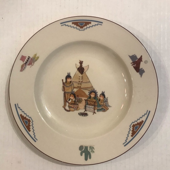 Set Of 4 Meiwa Art ‘Indian Village’ Salad Plates 8” - Picture 3 of 6